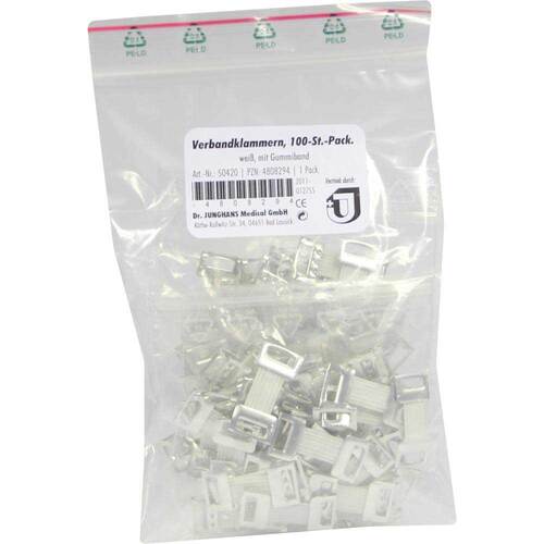 Verbandklammern wei&szlig; mit Gummiband 50420 - 1