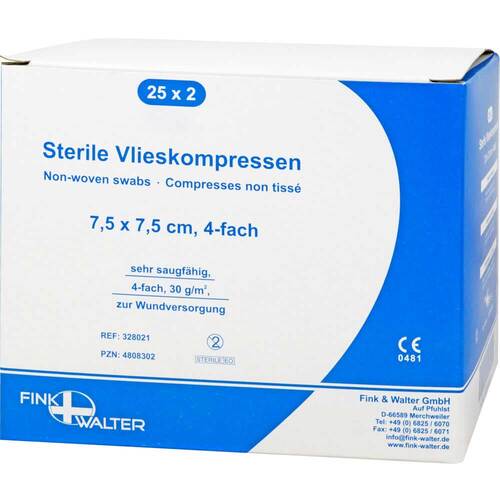 Vlieskompressen 7,5x7,5 cm steril 4fach - 1
