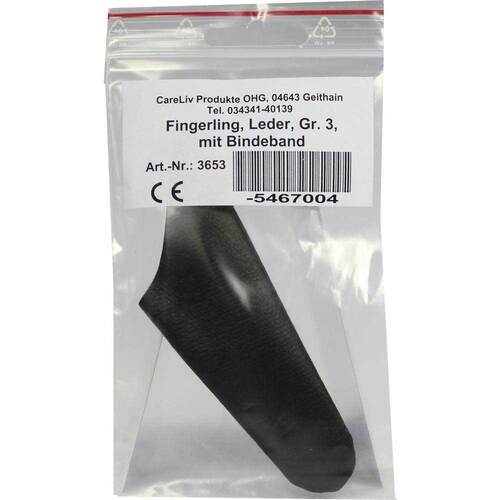 Fingerling Leder Gr&ouml;&szlig;e 3 mit Bindeband - 1