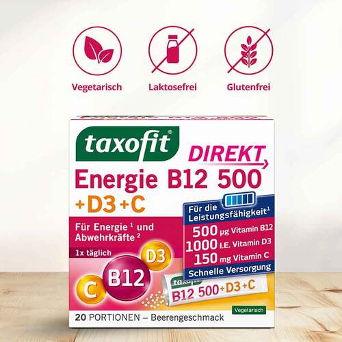Taxofit Energie B12 500 + D3 + C Direkt Granulat - 6