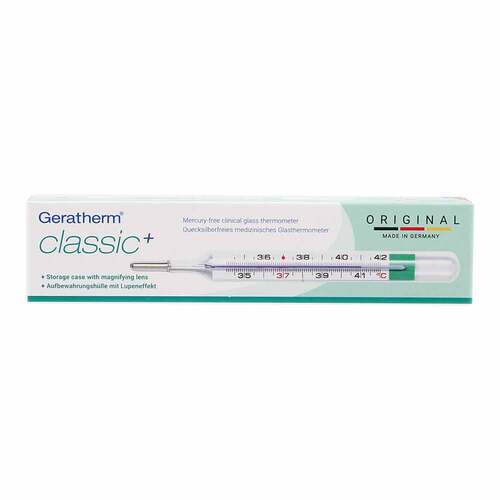 Geratherm Fieberthermometer classic XL queck.frei mit Lupe - 1