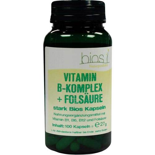 Vitamin B Komplex + Fols&auml;ure stark Bios Kapseln - 1