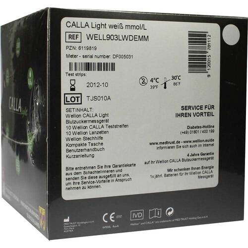 Wellion Calla light Blutzuckermg.Set mmol / l wei. - 1