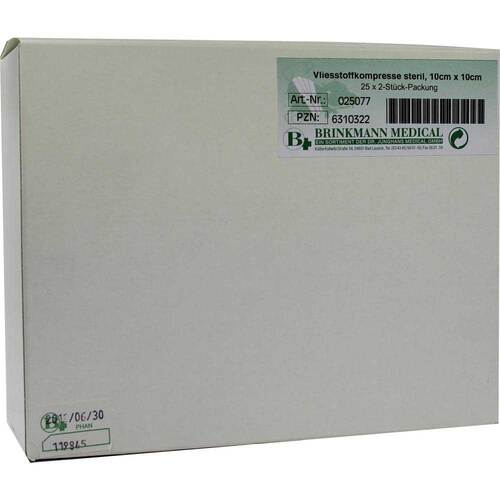 Vliesstoff-Kompressen 10x10 cm steril 4fach - 1