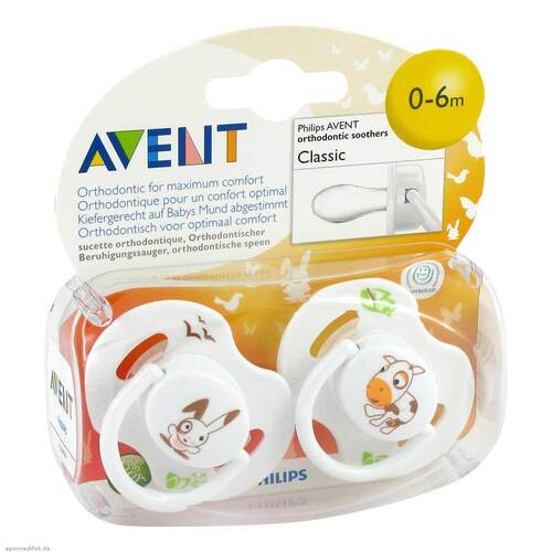 Avent Beruhigungssauger 0 - 6 Mon.Tiermotive - 1