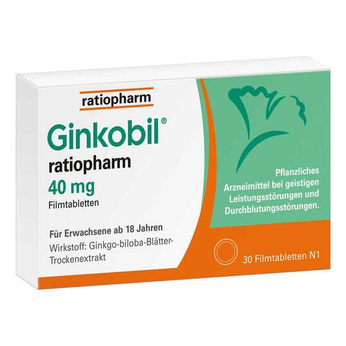 Ginkobil ratiopharm 40mg mit Ginkgo biloba - 1