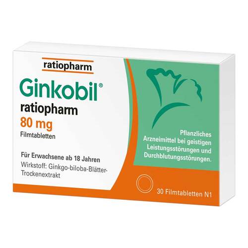 Ginkobil ratiopharm 80mg mit Ginkgo biloba - 1