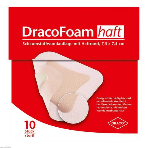 Dracofoam Haft Schaumstoff Wundauflage 7,5x7,5cm - 1