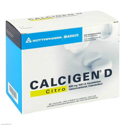 Calcigen D Citro 600 mg / 400 I.E. Kautabletten - 1