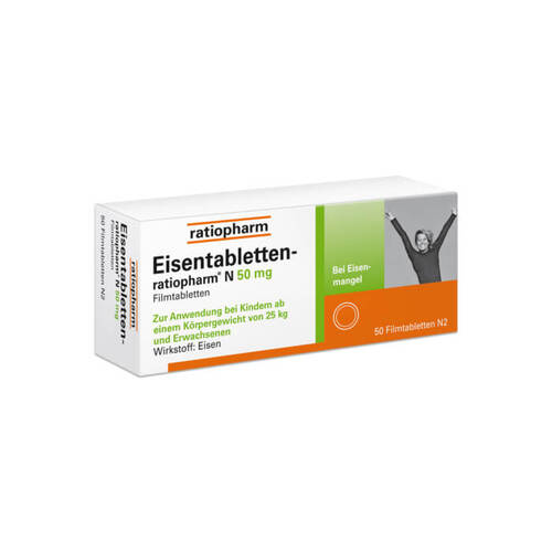 Eisentabletten ratiopharm N 50 mg Filmtabletten - 1