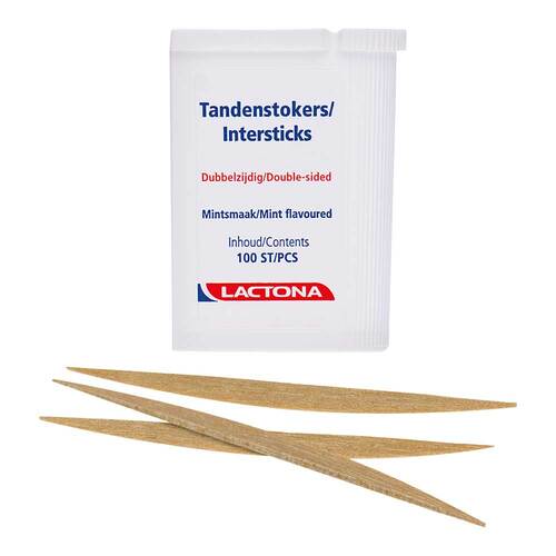 Zahnh&ouml;lzer Lactona Intersticks mint doppelend. - 1