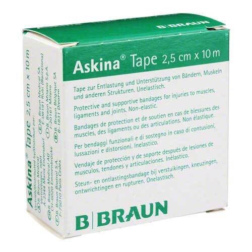 Askina Tape Pflaster 10mx2,5cm wei&szlig; unelastisch - 1