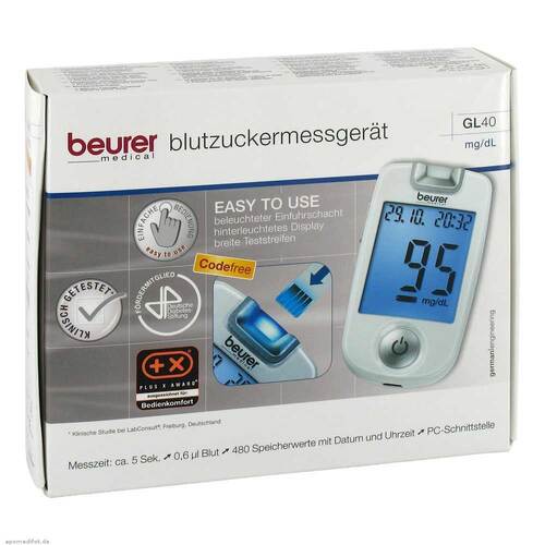 Beurer GL40 mg / dl Blutzuckermessger&auml;t codefree - 1