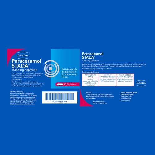Paracetamol STADA® 1000 mg Z&auml;pfchen - 3