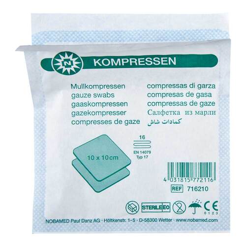 Mullkompressen 10x10cm 16-fa - 1