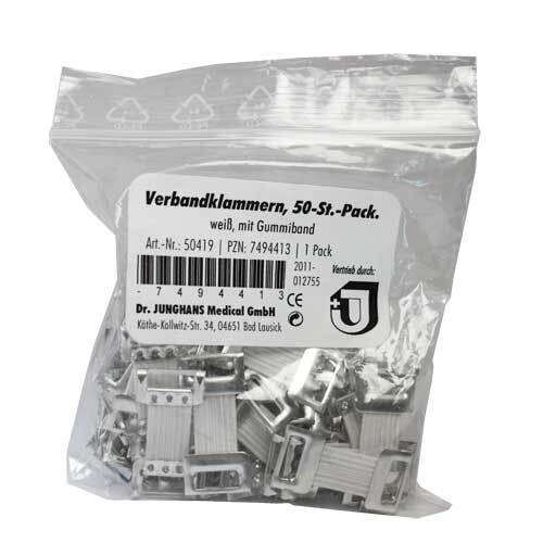 Verbandklammern wei&szlig; mit Gummiband - 1