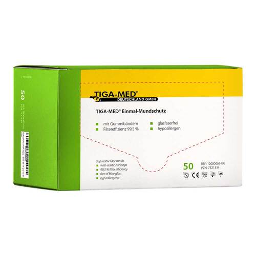 Mundschutz OP 3lagig mit Gummib&auml;nder 99,5% gr&uuml;n - 1
