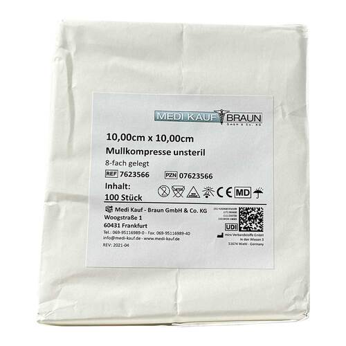 Mullkompressen 10x10cm 8-fac - 1