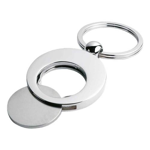 Schl&uuml;sselring mit M&uuml;nzhalter - silber - 1