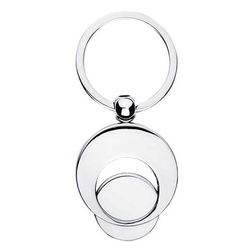 Schl&uuml;sselring mit M&uuml;nzhalter - silber - 2