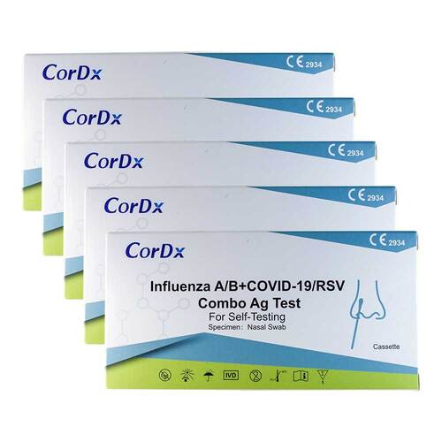 Cordx Influenza A / B + Covid-19 / RSV Combo Ag Laie Kombi Nasentest - 1