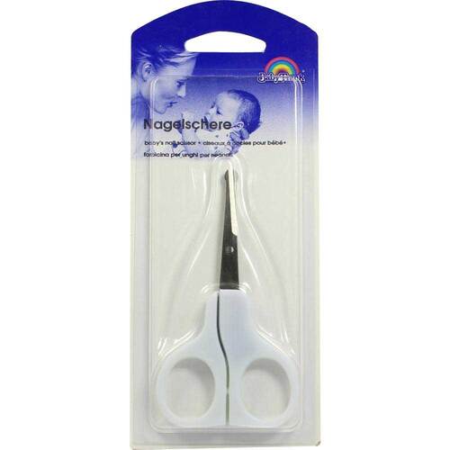 Babyschere gebogen wei&szlig; BF 9 cm - 1