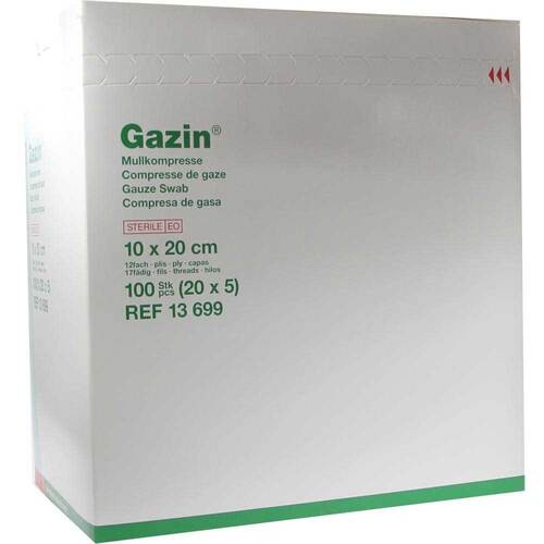 Gazin Kompressen 10x20cm 12f - 1