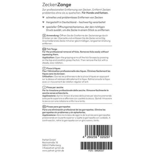 PHA Zeckenzange f&uuml;r Hunde und Katzen - 4
