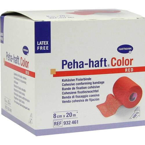 Peha Haft Color Fixierbinde latexf.8 cm x 20 m rot - 1