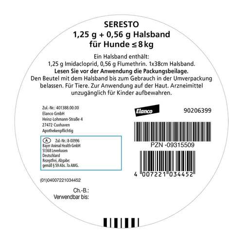 Seresto® Halsband f&uuml;r kleine Hunde bis 8 kg - 3