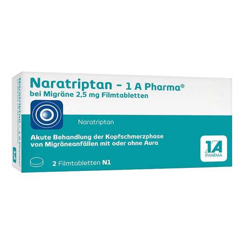 Naratriptan 1A Pharma bei Migr&auml;ne 2,5 mg Filmtabletten - 1