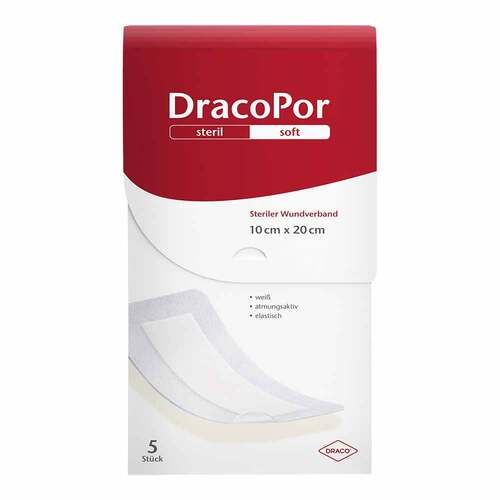 DracoPor Soft wei&szlig; Wundverband 10x20 cm steril - 1