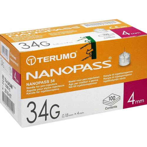 Terumo Nanopass 34 Pen Kan&uuml;le 34G 0,18x4mm - 1