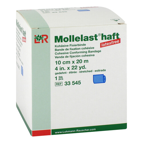 Mollelast haft latexfrei 10cmx20m gedehnt blau - 1