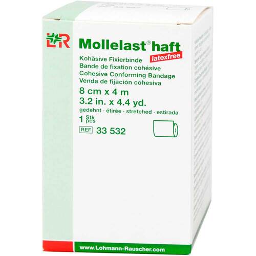 Mollelast haft latexfrei 8cmx4m gedehnt wei&szlig; - 1