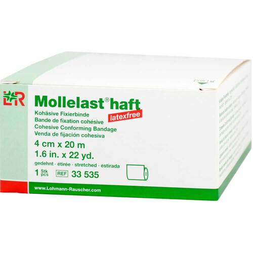 Mollelast haft latexfrei 4cmx20m gedehnt wei&szlig; - 1