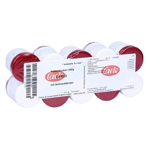 Salbenkruke wei&szlig; 100 g mit Schraubdeckel rot - 1