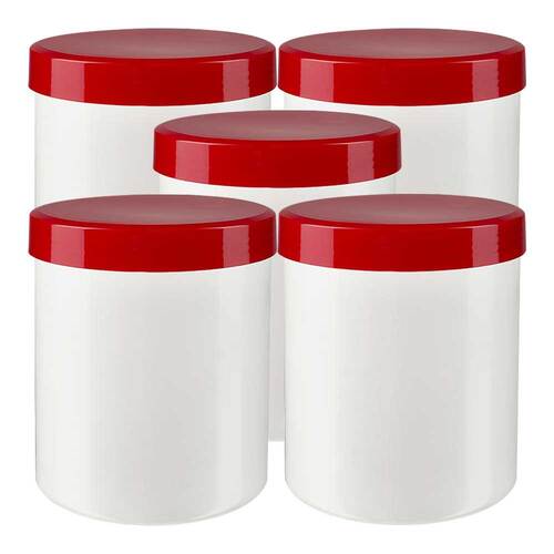 Salbenkruke wei&szlig; 250 g mit Schraubdeckel rot - 1