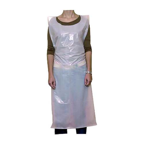 Sch&uuml;rze Einmal PE wei&szlig; 140 cm unsteril - 1