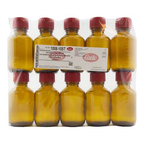 Veralflasche 100 ml mit Giessring und Verschl.braun - 1