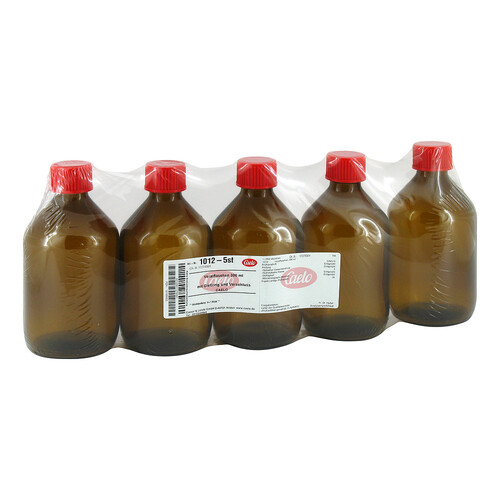 Veralflasche 300 ml mit Giessring und Verschl.braun - 1