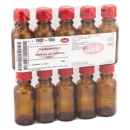 Tropfflasche 20 ml mit Einsatz + Verschlu&szlig; braun - 1