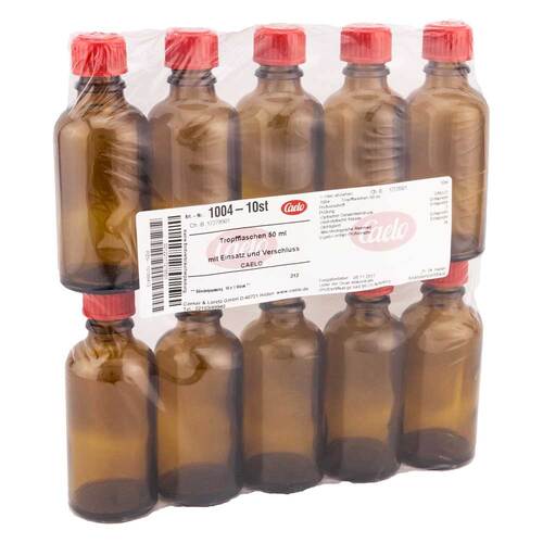 Tropfflasche 50 ml mit Einsatz + Verschlu&szlig; braun - 1