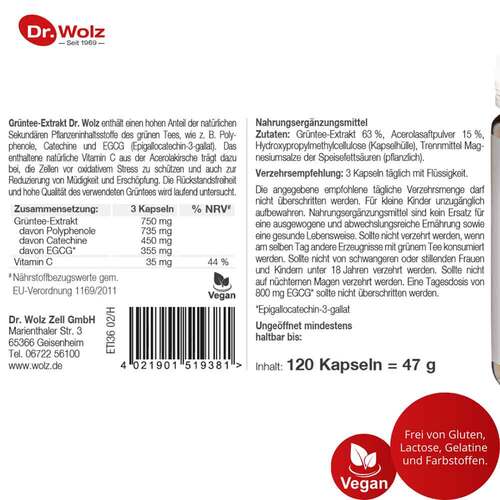 Gr&uuml;ntee Extrakt Dr. Wolz Kapseln - 6