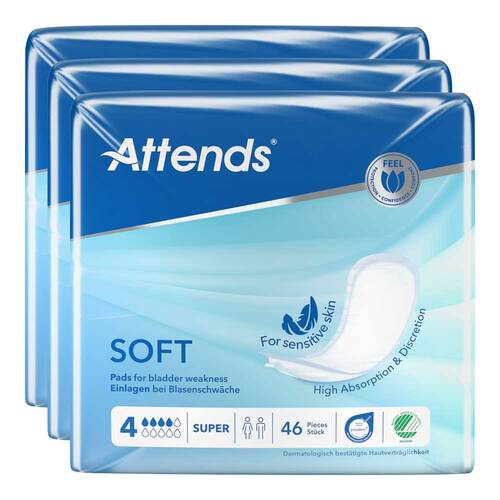 Attends® Soft 4 super Einlagen anatomisch - 1