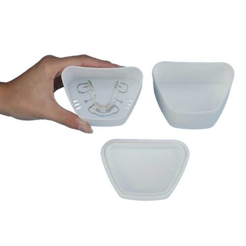 Prothesendose wei&szlig; mit Deckel und Siebeinsatz - 1