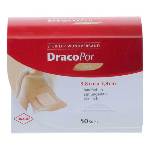 DracoPor Soft hautfarben Wundverband 3,8x3,8 cm steril  - 1