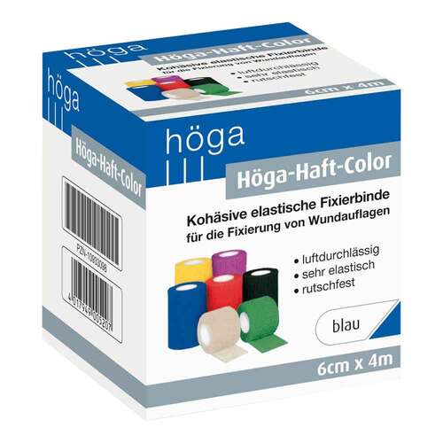 H&ouml;ga Haft Color Fixierbinde 6 cm x 4 m blau - 1