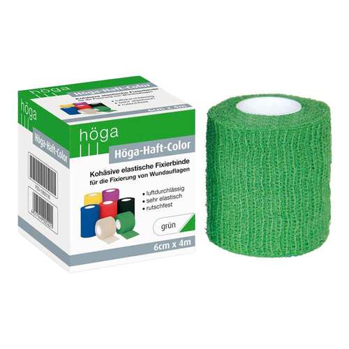 H&ouml;ga Haft Color Fixierbinde 6 cm x 4 m gr&uuml;n - 1