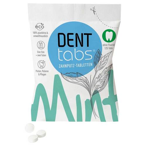 Denttabs Zahnputztabletten stevia-mint fluoridfrei - 1